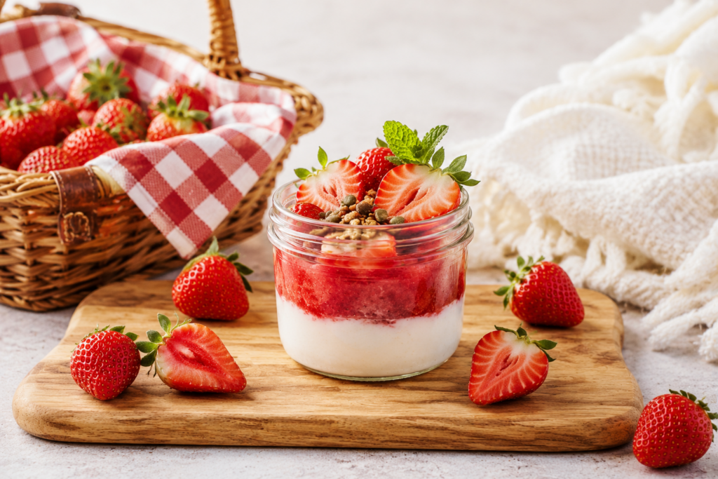 Dessert Mit Erdbeeren Gesund 1024x683